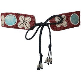 Beaded Shell and Turquoise Tie Belt by Betty Belts – Thrilling