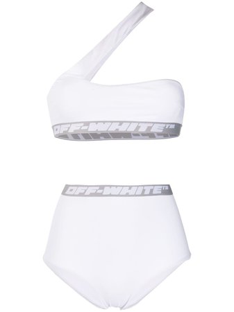 Off-White Logo Tape Bandeau Bikini - Farfetch
