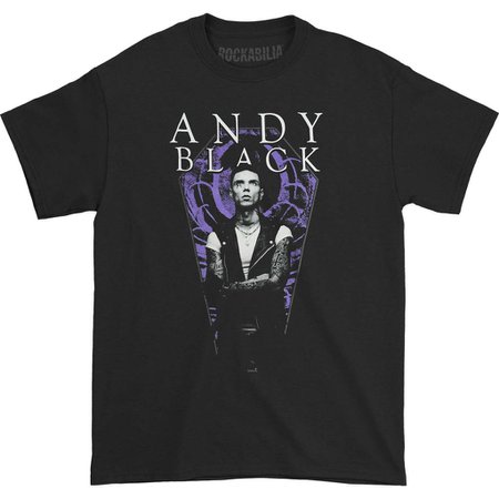 Andy Black Purple Coffin Tee T-shirt | Rockabilia Merch Store