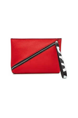 Zip Pouch Leather Clutch Gr. One Size