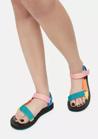Teva Strappy Velcro Sandals - Multi – Dolls Kill