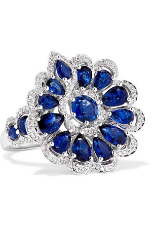 Chopard | 18-karat white gold, sapphire and diamond ring | NET-A-PORTER.COM