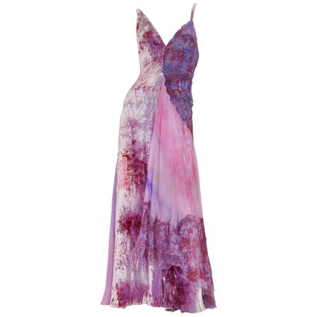 New Atelier Versace S/S 1994 Collection Velvet Lace Purple Pink Dress Gown For Sale at 1stDibs | purple and pink dress, atelier versace logo, atelier versace 1994