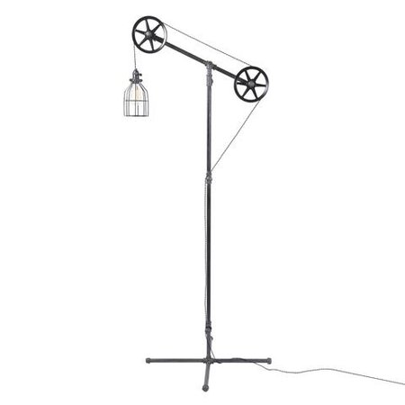 Industrial Floor Lamp with Black Steel Wheels – West Ninth Vintage
