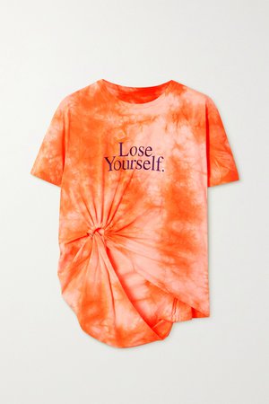 Orange + Peter Saville knotted printed tie-dye cotton-jersey T-shirt | Paco Rabanne | NET-A-PORTER