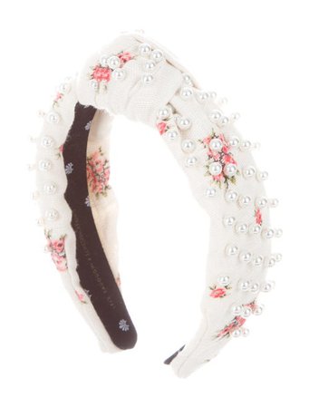 Lele Sadoughi x LoveShackFancy Embellished Floral Print Headband - Accessories - WLSLS20008 | The RealReal