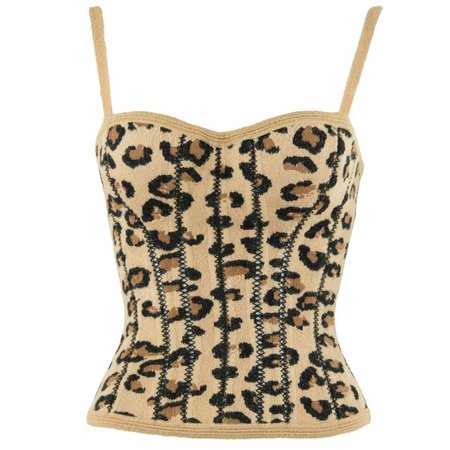 Alaia Vintage Leopard Bustier - Size XS For Sale at 1stdibs