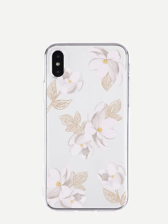Flower Pattern iPhone Case -ROMWE