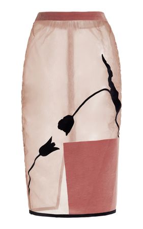 Exclusive Printed Organdy Midi Skirt By Ludovic De Saint Sernin | Moda Operandi
