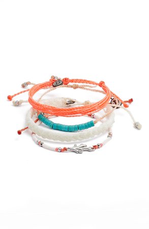 Pura Vida Tropical Reef 4-Pack String Bracelets | Nordstrom