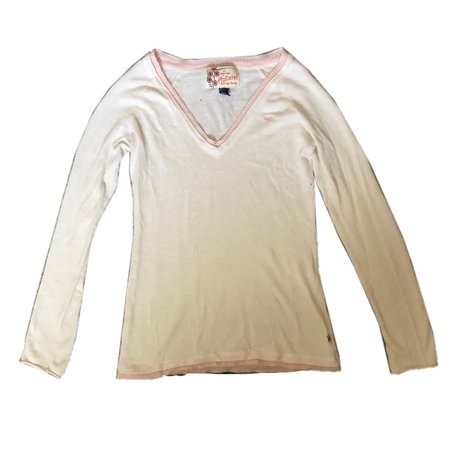 hollister layered pink and white sweater top