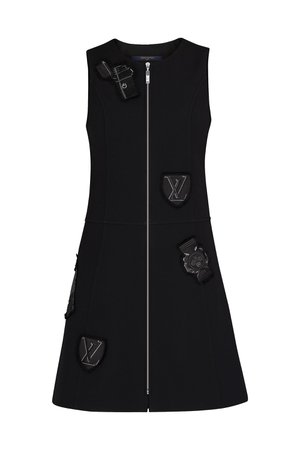 Sleeveless Zipped A-Line Dress With Embroidered Patches - Ready-to-Wear | LOUIS VUITTON ®