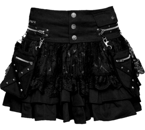 Gothic punk rock emo mini skirt PNG