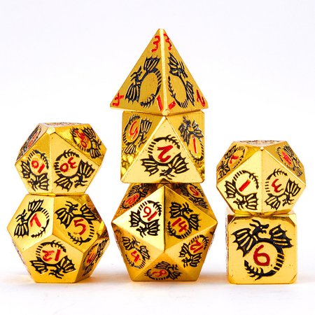 Metal Game Dice Polyhedral DND dice 7pcs SetRoleplaying | Etsy