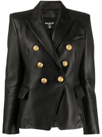 Balmain Buttoned Leather Jacket - Farfetch