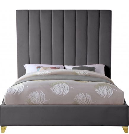 grey and gold bed