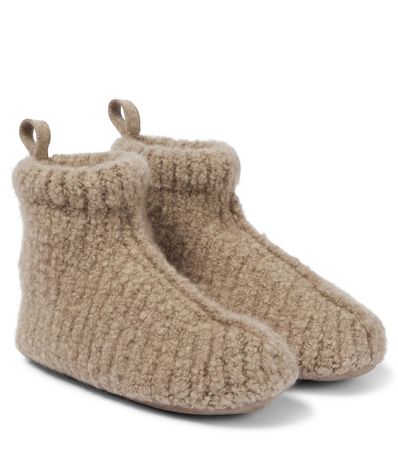 Loro Piana - Ribbed-knit cashmere slippers