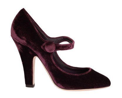 Purple Velvet Mary Janes Leather Shoes – Brand Agent