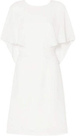 Cape-effect Crepe De Chine Mini Dress - Off-white