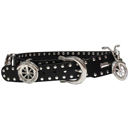 Gianni Versace Runway Motorcycle Studded Belt, 1980s For Sale at 1stDibs
