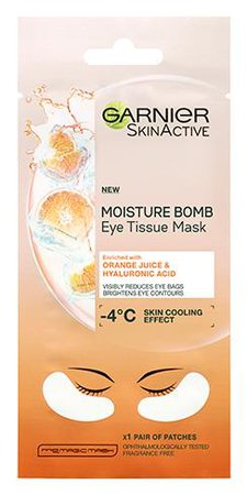 Garnier Skin Active Eye tissue mask Orange Juice & Hyaluronic Acid | Lyko.se