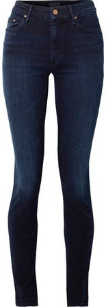 The Super Looker Mid-rise Skinny Jeans - Dark denim