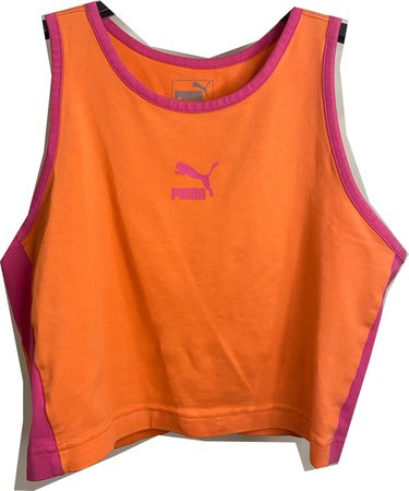 puma orange and pink sports top