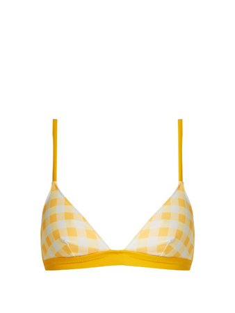 Solid & Striped The Morgan gingham bikini top Womens Sunflower-yellow Clothing Beachwear,solid and striped stockists,prestigious, solid and striped intrigue The Most Fashion Designs