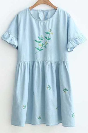 leaf-floral-embroidered-round-neck-short-sleeve-mini-a-line-dress_1527179799177.jpg (392×588)