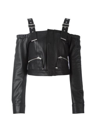 cropped leather top
