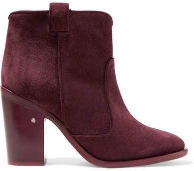 Nico Suede Ankle Boots - Burgundy