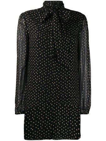 Black Saint Laurent Star Print Mini Dress | Farfetch.com
