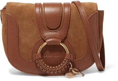 Hana Mini Textured-leather And Suede Shoulder Bag - Tan