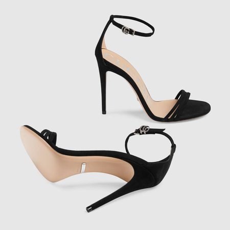 Suede sandal in Black suede | Gucci Women's High Heels Sandals