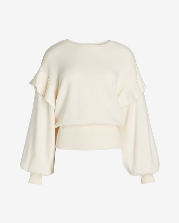 American Icons Ruffle Sleeve Drop Shoulder Sweatshirt