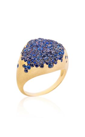 Baby Malak 18k Gold Blue Sapphire Ring By Nada Ghazal | Moda Operandi