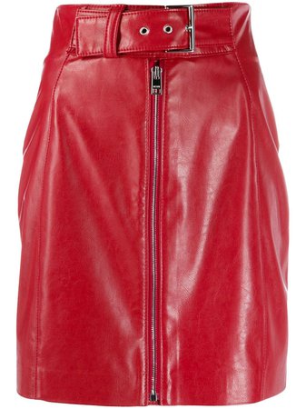 Msgm Belted Zip-Front Mini Skirt