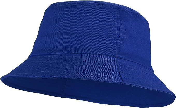 Umeepar Unisex Cotton Packable Bucket Hat Sun Hat Plain Colors for Men Women (A Plain Royal Blue) at Amazon Women’s Clothing store