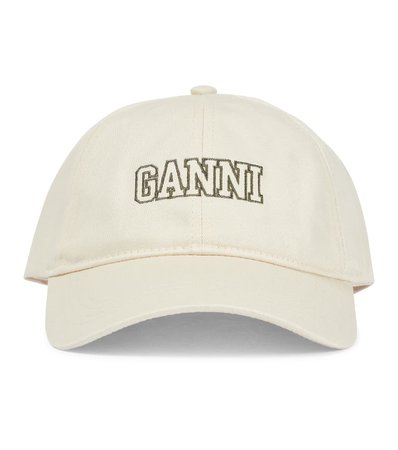 Ganni - Logo embroidered cotton twill cap