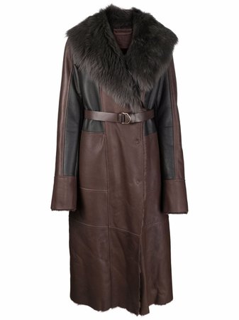 Desa 1972 fur-collar wrap coat - FARFETCH