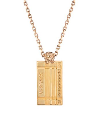 Shop Versace Goldtone Metal Logo Necklace up to 70% Off | Saks Fifth Avenue