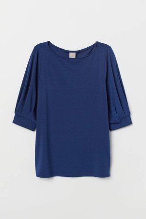 Creped Jersey Top - Blue