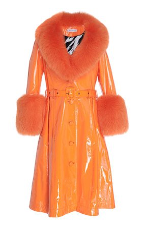 Saks Potts Foxy Gloss Fur-Trimmed Coat