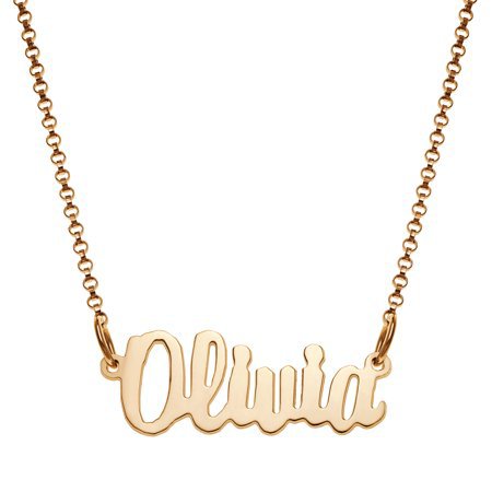 Personalized Planet Jewelry - Personalized Women's Mini Nameplate Necklace - Walmart.com gold