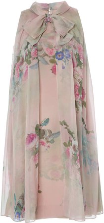 Floral Print Silk Chiffon Dress