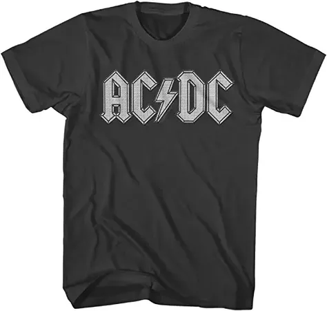 Amazon.com: American Classics AC/DC Hard Rock Band Music Group Grey Logo Adult T-Shirt Tee : Clothing, Shoes & Jewelry
