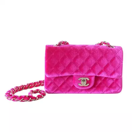 CHANEL bag mini rectangular velvet Fuchsia pink gold hardware at 1stDibs | pink velvet chanel bag, fuchsia pink chanel bag, pink velvet purse