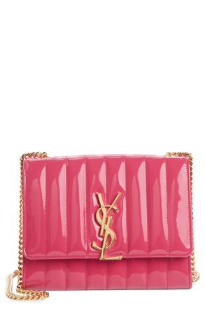 Saint Laurent Vicky Patent Leather Wallet on a Chain | Nordstrom