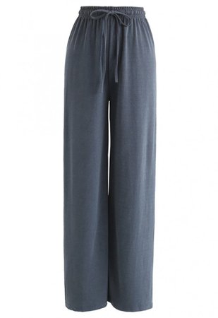 Drawstring Wide-Leg Pants in Teal - NEW ARRIVALS - Retro, Indie and Unique Fashion