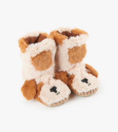 Puppy Kids Fuzzy Slouch Slippers - Little Blue House US